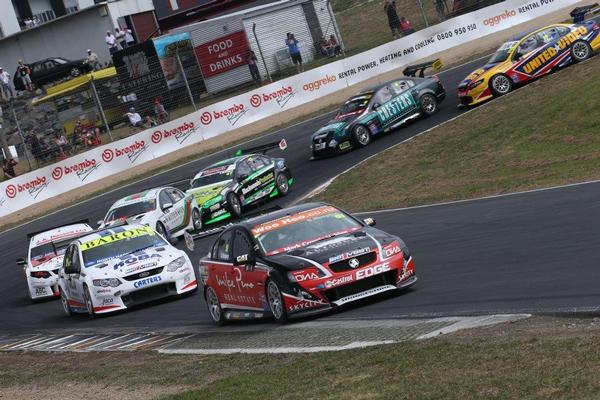 Greg Murphy leading at Hampton Downs.